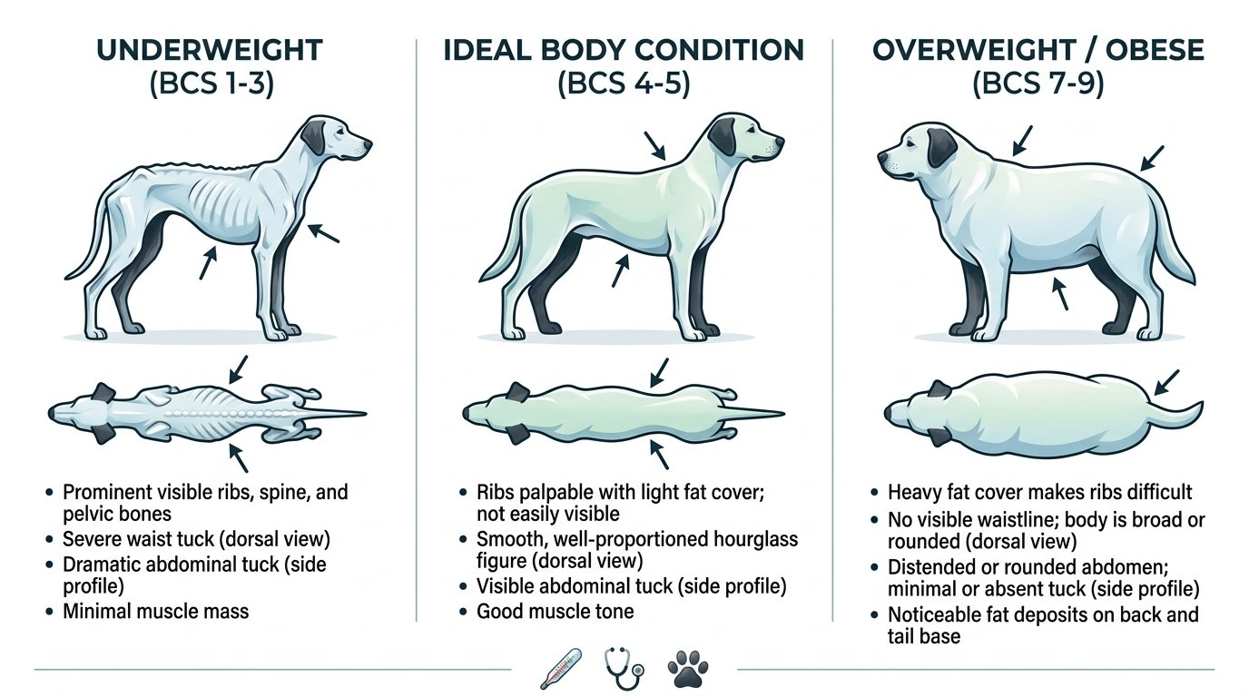 Canine Body Condition Score Visual Comparison Chart
